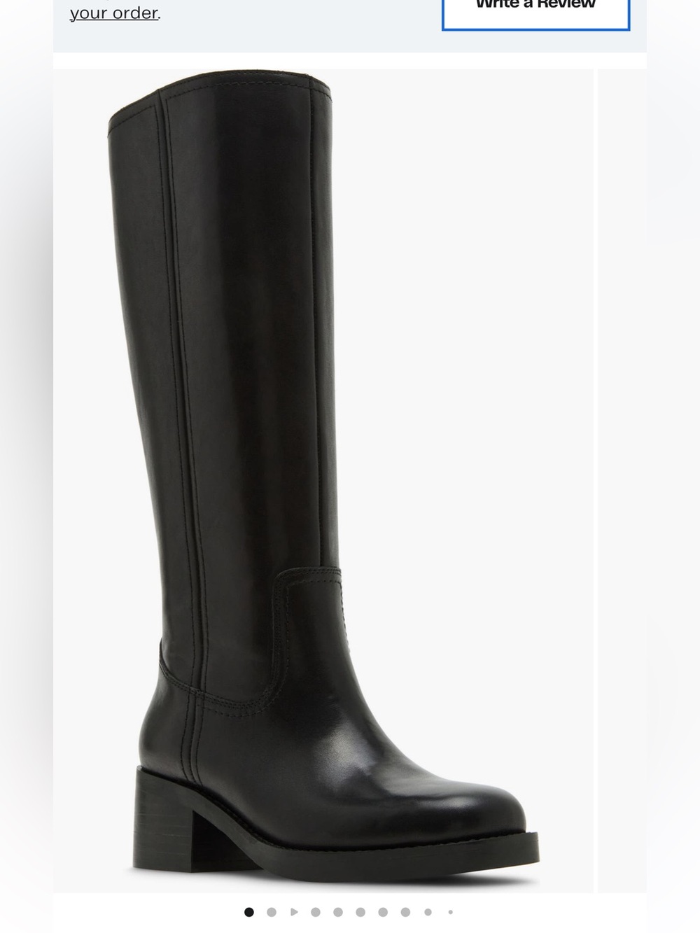 Black Water Proof Women's Leather Zip Riding Boots
